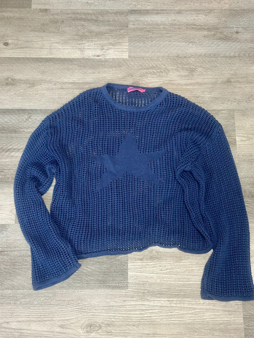 Edikted Blue Star Open Knit Sweater